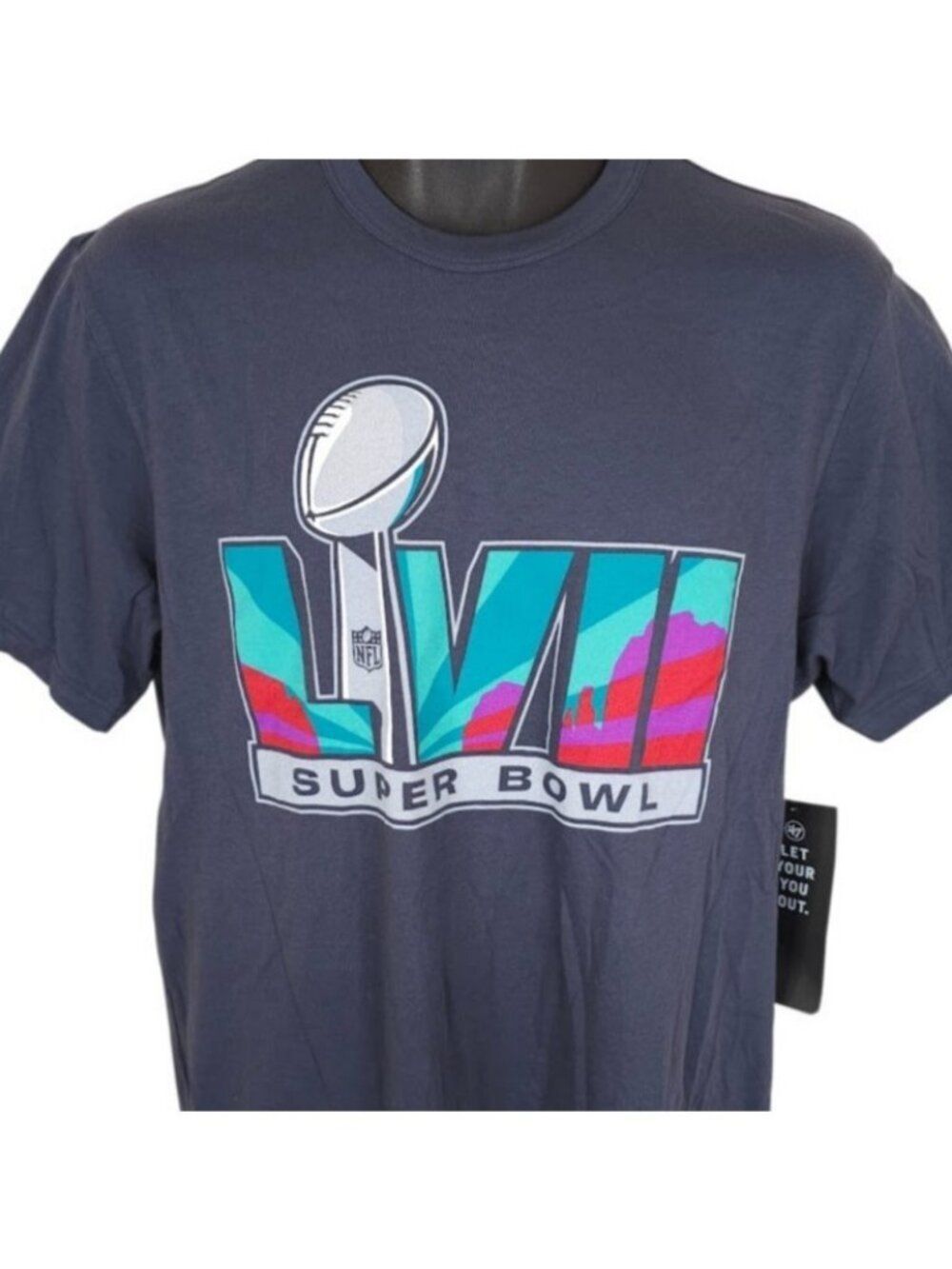 Super Bowl LVII T Shirt Mens Size Medium Blue 2023 Kansas City Chiefs Vs Eagles